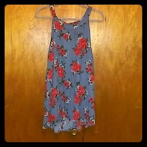 Women's 3x hi low tank blue flower